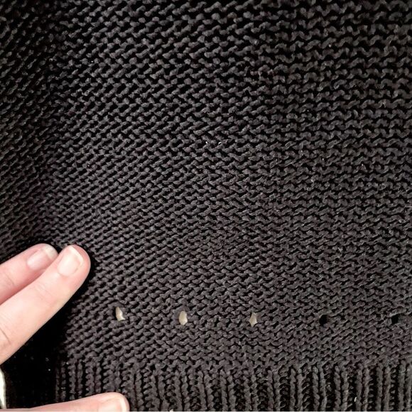 T by Alexander Wang Tape Yarn Crewneck Knitted Sweater Black Size Small - Picture 6 of 8